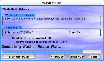 Wash status during