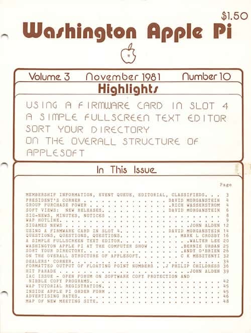 Washington Apple Pi Journal November 1981