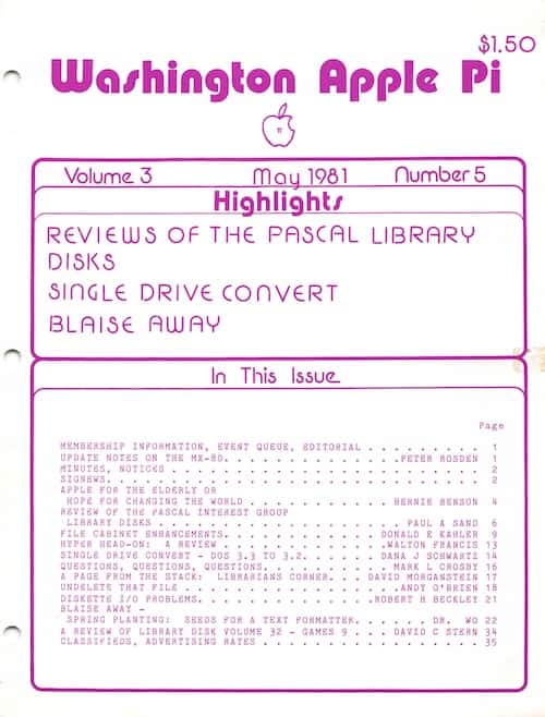 Washington Apple Pi Journal May 1981