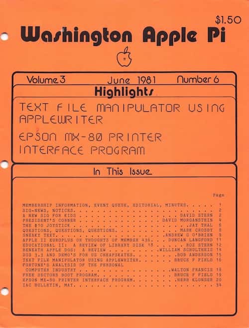 Washington Apple Pi Journal June 1981